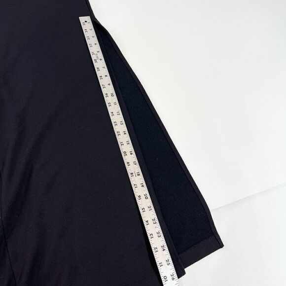 Athleta Tunic Top Womens Small Black Crew Cap Sleeve Long Side Slit Pullover - Picture 7 of 13